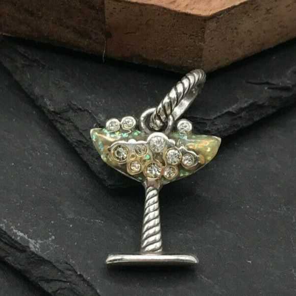 Jewelry - Brighton ABC Margarita charm bubbles Rhinestones Green Glass